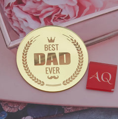 Round "BEST DAD EVER" Crown  Acrylic Topper