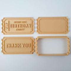 "TICKET" Little Biskut Embosser And Cutter