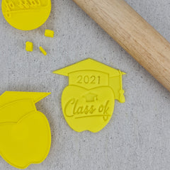 "GRADUATION APPLE CUTTER AND EMBOSSER 113 " Custom Cookie Cutters