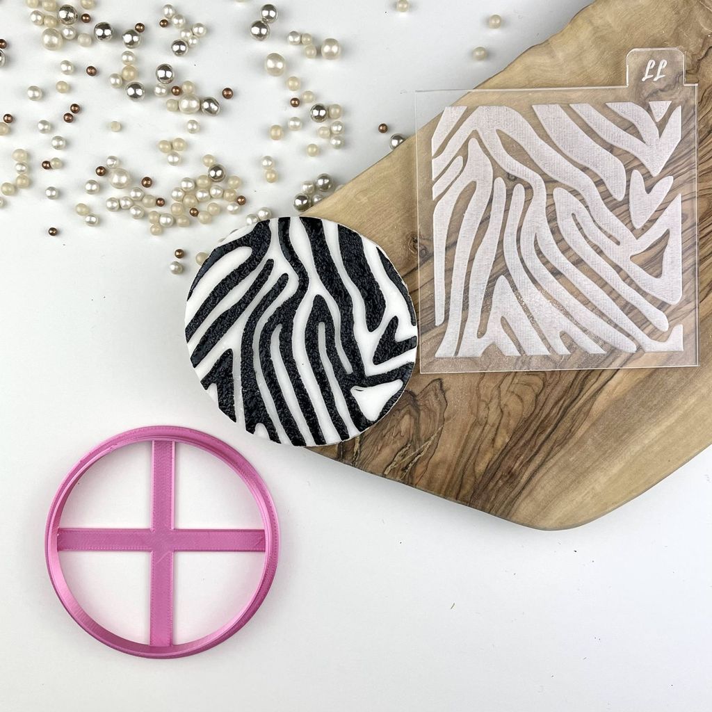 "ZEBRA ANIMAL PRINT TEXTURE" Cookie Embosser Lissie Lou