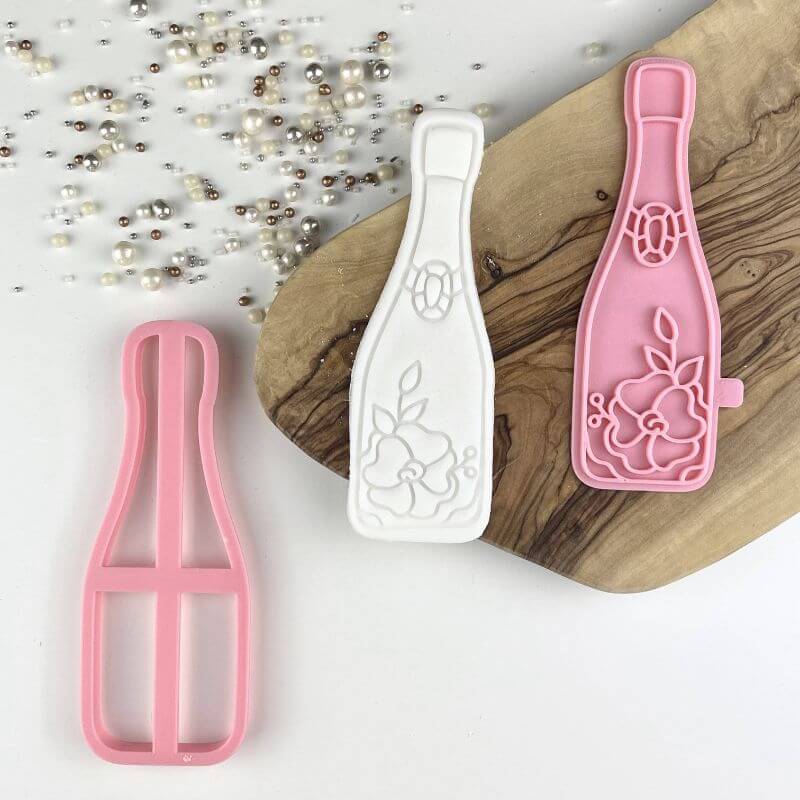 "CHAMPAGNE BOTTLE STYLE 2" Lissie Lou Cutter & Stamp