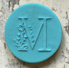 "WEDDING FLORAL INITIAL LETTER A-Z" Cookie Embosser Lissie Lou