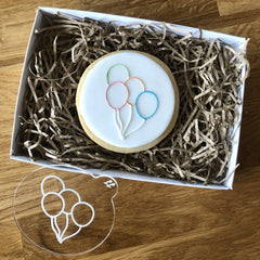 "BIRTHDAY BALLOONS" Cookie Embosser Lissie Lou