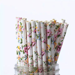 VINTAGE FLOWER Paper Straws
