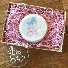 "HE OR SHE" Cookie Embosser Lissie Lou
