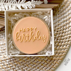 "HAPPY BIRTHDAY CURSIVE 102" Little Biskut Debosser