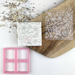"WEDDING TEXTURE TILE" Cookie Embosser Lissie Lou