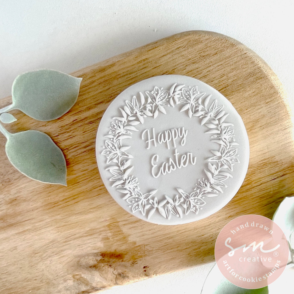 EASTER LILY WREATH - Sarah Maddison Cookie Stamp
