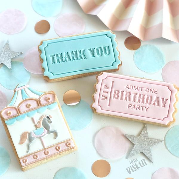 "TICKET" Little Biskut Embosser And Cutter