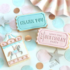 "TICKET" Little Biskut Embosser And Cutter