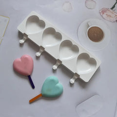 Heart Quad Popsicle Mold