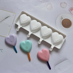Heart Quad Popsicle Mold