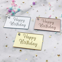 Rectangle "HAPPY BIRTHDAY" Acrylic Topper