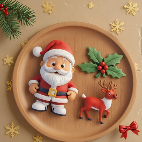 Santa & Reindeer Holly