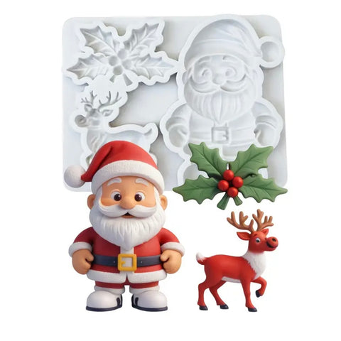 Santa & Reindeer Holly