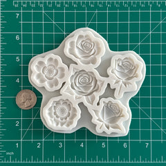 6 Vintage Open Roses