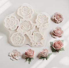 6 Vintage Open Roses