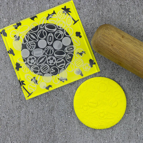 "SPORTS BALLS 069 PATTERN DEBOSSER" Custom Cookie Cutter