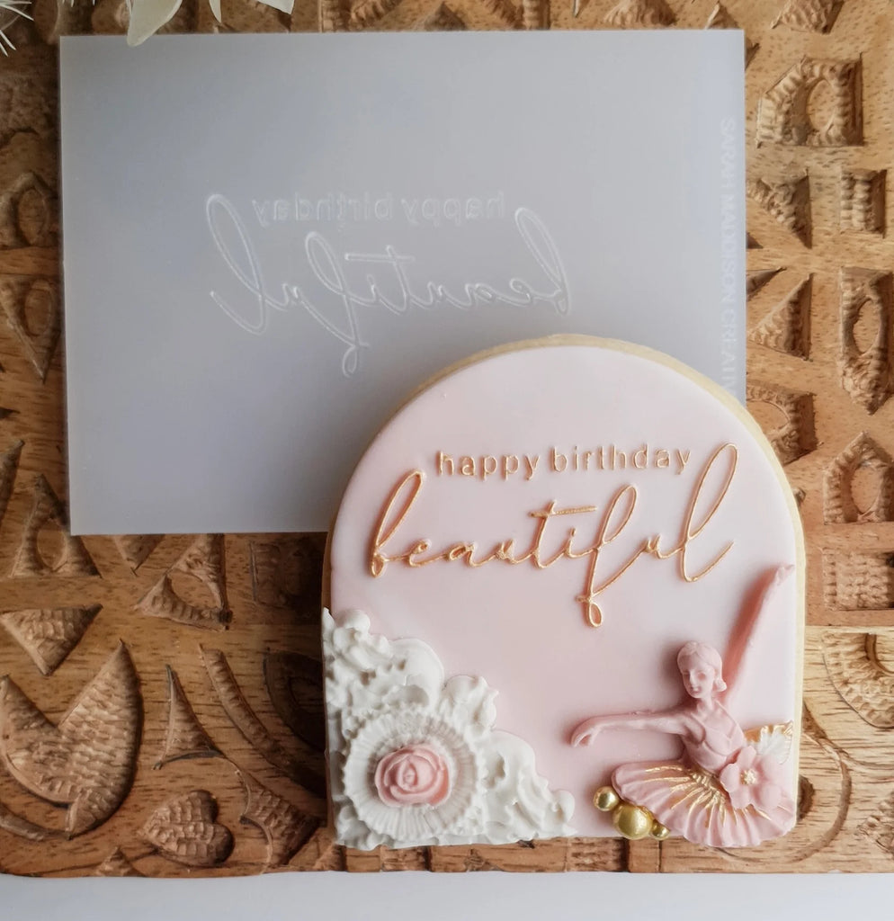 HAPPY BIRTHDAY BEAUTIFUL - Sarah Maddison Cookie Stamp