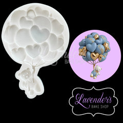 Teddy Bear Heart Balloon Bunch