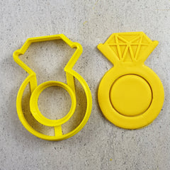 "DIAMOND RING CUTTER AND EMBOSSER 202" Custom Cookie Cutters