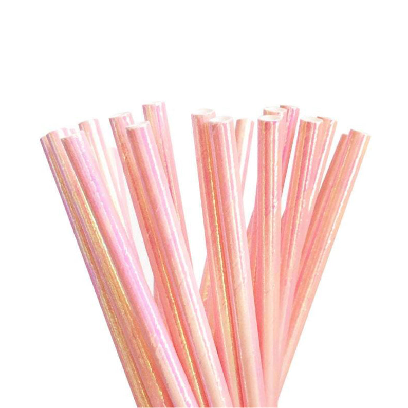IRIDESCENT Coral Paper Straws