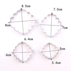 Set Of 4 MINI Square Plaque Cutters Design 2