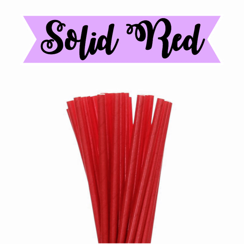 SOLID Red Paper Straws