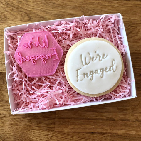 "WE'RE ENGAGED" Cookie Stamp Lissie Lou