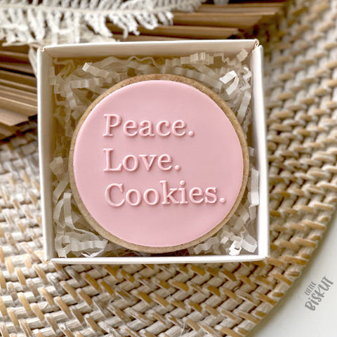 "PEACE LOVE COOKIES  118" Little Biskut Debosser