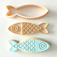 "FISH 034" Little Biskut Embosser And Cutter