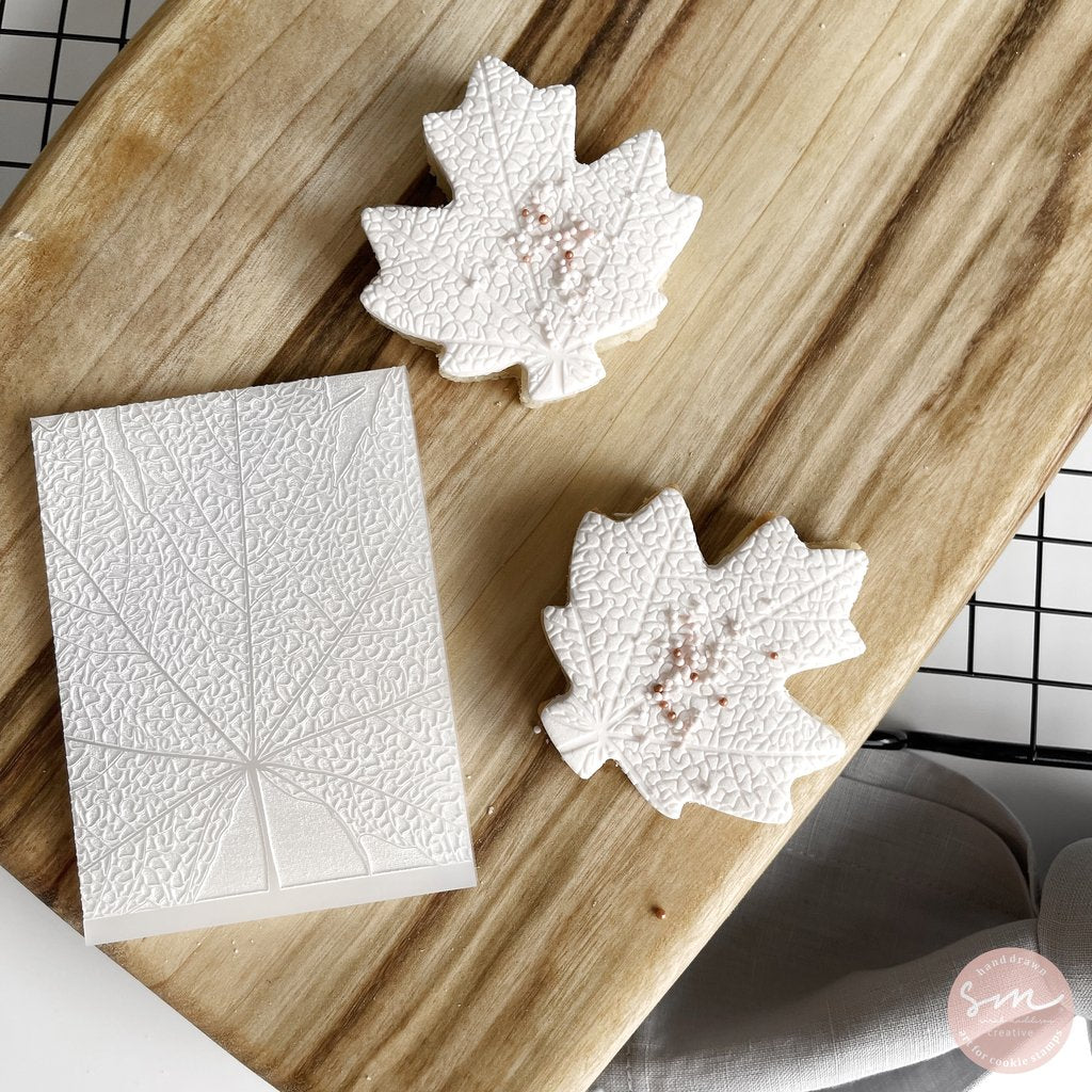 MAPLE PATTERN ZOOMED - Sarah Maddison Cookie Stamp