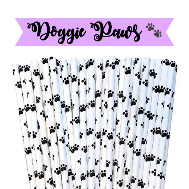 DOGGIE PAWS Paper Straws