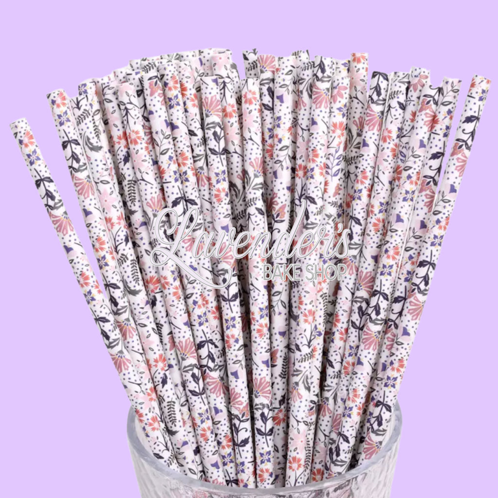 BOHO WHITE VINE Paper Straws