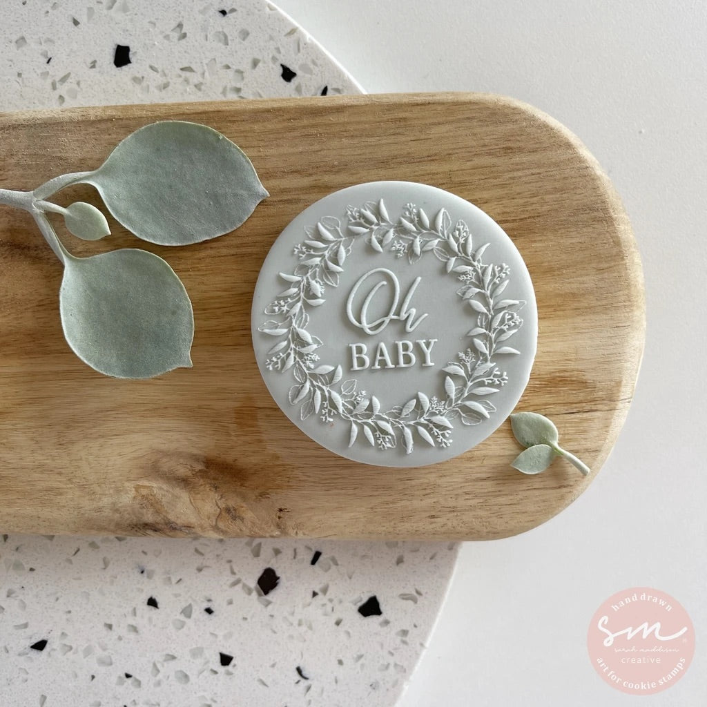 OH BABY WREATH - Sarah Maddison Cookie Stamp