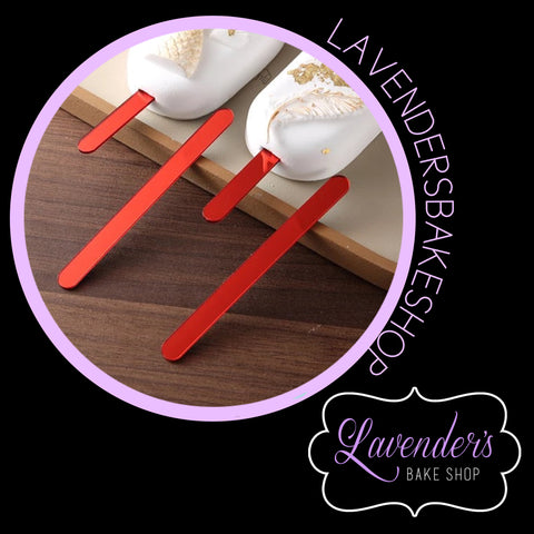 MIRRORED RED Cakesicle Sticks