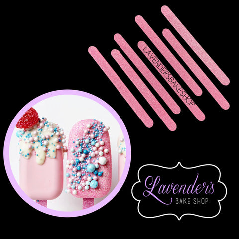 PINK Glitter Cakesicle Sticks