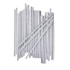 METALLIC Silver Paper Straws