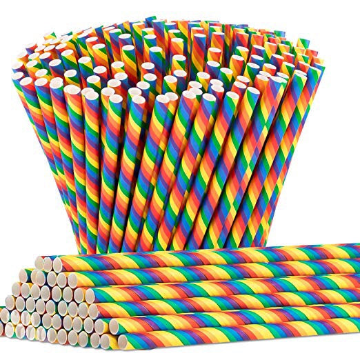 RAINBOW Paper Straws