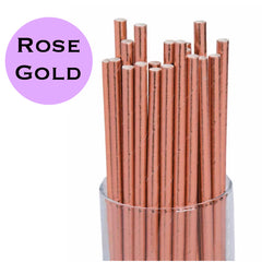 METALLIC Rose Gold Paper Straws