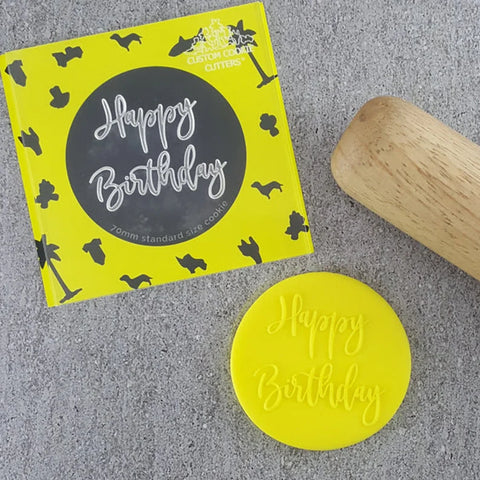 “HAPPY BIRTHDAY V3 101 DEBOSSER" Custom Cookie Cutter