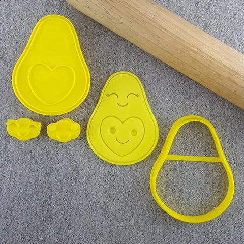 “AVOCADO HEART 194” Custom Cookie Cutter And Embosser