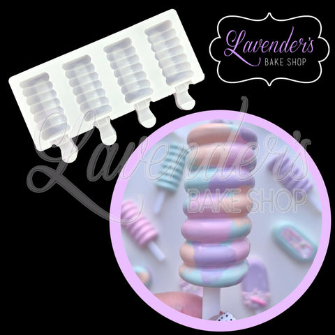 Mini Swirl Popsicle Mold 4ct